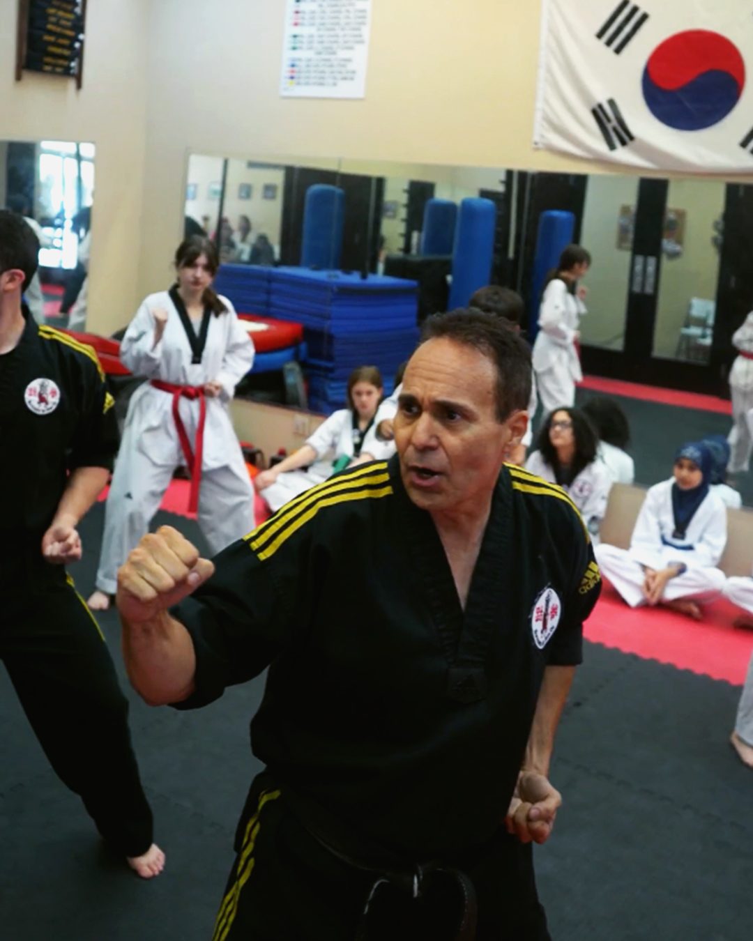 Master Erik Morrissette coaching a Taekwondo class at Morrissette Martial Arts in Litchfield Park, AZ